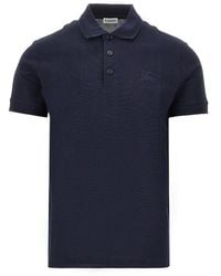 Burberry - Cotton Piquet Polo Shirt With Ekd Embroidery - Lyst