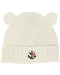 Moncler - Teddy Bear Ears Wool Beanie Hat Kids - Lyst
