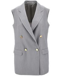 Tagliatore - Pinstriped Double-Breasted Tailored Vest - Lyst