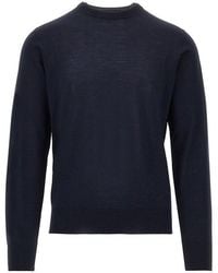 Emporio Armani - Virgin Wool Sweater With Eagle Embroidery - Lyst