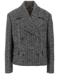 Dolce & Gabbana - Pinstriped Wool-Blend Double-Breasted Jacket - Lyst