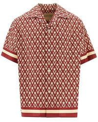 Valentino - 'Toute La V' Poplin Bowling Shirt - Lyst