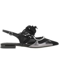 Pinko - Leather And Mesh Slingbacks - Lyst