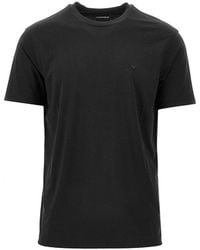 Emporio Armani - Eagle Embroidery Modal-Blend T-Shirt - Lyst