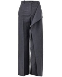 Jil Sander - Draped-Effect Fil-À-Fil Wool Pants - Lyst