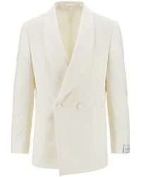 Caruso - Satin And Wool Double-Breasted Jacket - Lyst