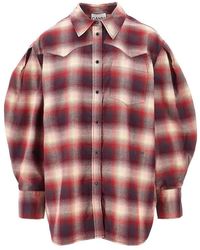 Ganni - Cotton Flannel Shirt - Lyst