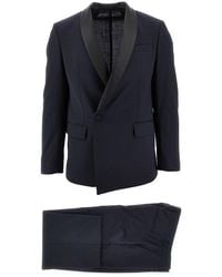 MARSĒM - Wool-Blend Suit With Satin Lapel - Lyst
