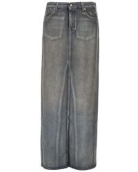 7 For All Mankind - 'Nolita' Coated Denim Long Skirt - Lyst
