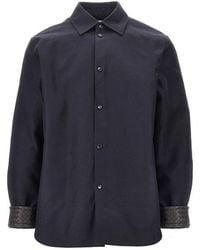 Bottega Veneta - Gabardine Overshirt With Leather Details - Lyst
