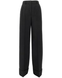 Dolce & Gabbana - Stretch Wool Wide Leg Pants - Lyst