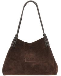 Etro - Suede Leather Small 'Libra' Shopping Bag - Lyst