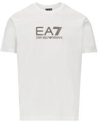 EA7 - Lux Identity Cotton T-Shirt - Lyst