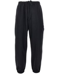 Stone Island - Flannel Pants With Logo Badge - Lyst
