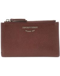 Emporio Armani - Grained Leather Card Holder - Lyst
