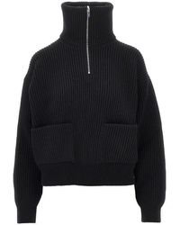 Alaïa - Wool Cashmere Trucker Sweater - Lyst