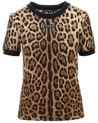 Dolce & Gabbana - Dolce&Gabbana Leopard-Print Jersey T-Shirt - Lyst