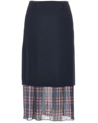 Dries Van Noten - Cady Midi Skirt With Check Insert - Lyst