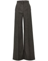 Max Mara - Denim Effect Wool Tailored Pants - Lyst