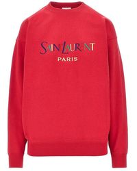 Saint Laurent - Cotton Sweatshirt With Logo Embroidery - Lyst