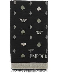 Emporio Armani - Jacquard Wool-Blend Scarf - Lyst