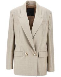 Pinko - Lurex Wool-Blend Double-Breasted Jacket - Lyst
