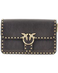 Pinko - Small 'Love One Slouchy' Bag With Studs - Lyst
