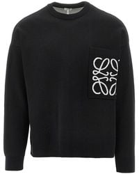 Loewe - 'Anagram' Pocket Cotton-Blend Sweater - Lyst