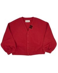 Gucci - Cotton Cardigan With Web Detail - Lyst