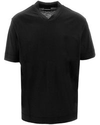 Emporio Armani - Cotton And Silk-Blend Short-Sleeved T-Shirt - Lyst