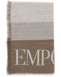 Emporio Armani - Jacquard Wool-Blend Scarf - Lyst