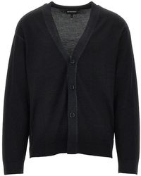 Emporio Armani - Virgin Wool Knitting Cardigan - Lyst
