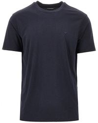 Emporio Armani - Eagle Embroidery Modal-Blend T-Shirt - Lyst