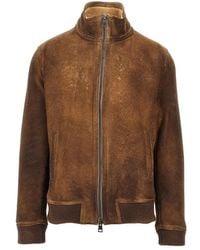 Dacute - Waxed Shearling Bomber Jacket - Lyst
