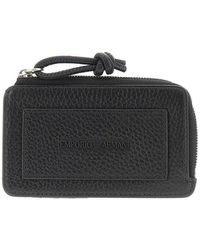 Emporio Armani - Grained Leather Cardholder Pouch - Lyst
