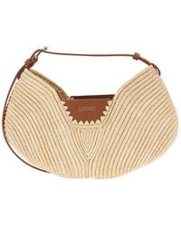Loewe - Raffia And Leather Medium 'Swing' Bag - Lyst