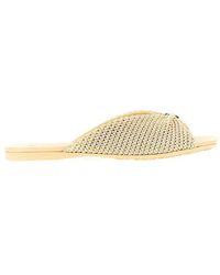 Loewe - 'Pebble Soft' Raffia-Effect Slides - Lyst