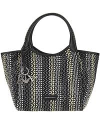 Emporio Armani - Woven Fabric And Mesh Shopping Bag - Lyst