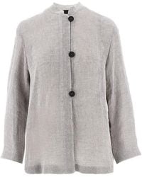 Emporio Armani - Linen-Blend Gauze Jacket - Lyst