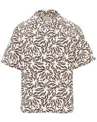 Prada - Printed Cotton And Silk Bowling Shirt - Lyst