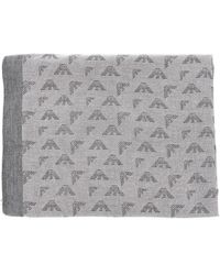 Emporio Armani - Viscose-Blend Scarf With Eagle Motif - Lyst