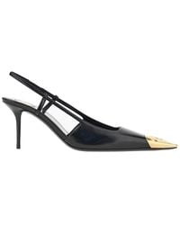 Saint Laurent - 'Jeanne' Smooth Leather Slingback Pumps - Lyst
