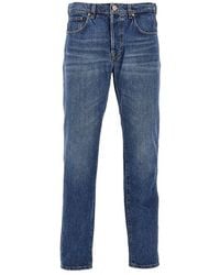 Incotex - Cotton Denim Tapered Fit Jeans - Lyst