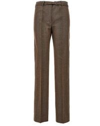 Dries Van Noten - Wool Straight Pants With Belt - Lyst