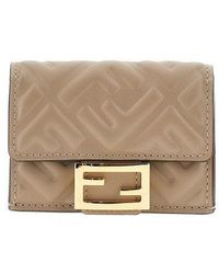 Fendi - Micro Trifold Baguette Wallet - Lyst