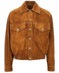 Versace - Suede Leather Jacket - Lyst