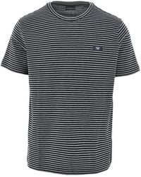 Emporio Armani - Striped Cotton Swimwear T-Shirt - Lyst