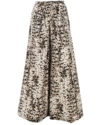 Pinko - Animalier Muslin Wide Pants - Lyst