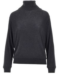KHAITE - Wool And Silk Jersey Mock-Neck Top - Lyst