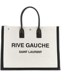 Saint Laurent - Canvas Large Rive Gauche Tote Bag - Lyst